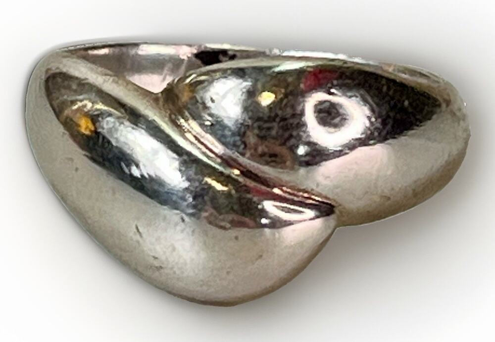 Vintage James Avery Sterling Silver Modernist Statement Bypass Ring Sz 9.75